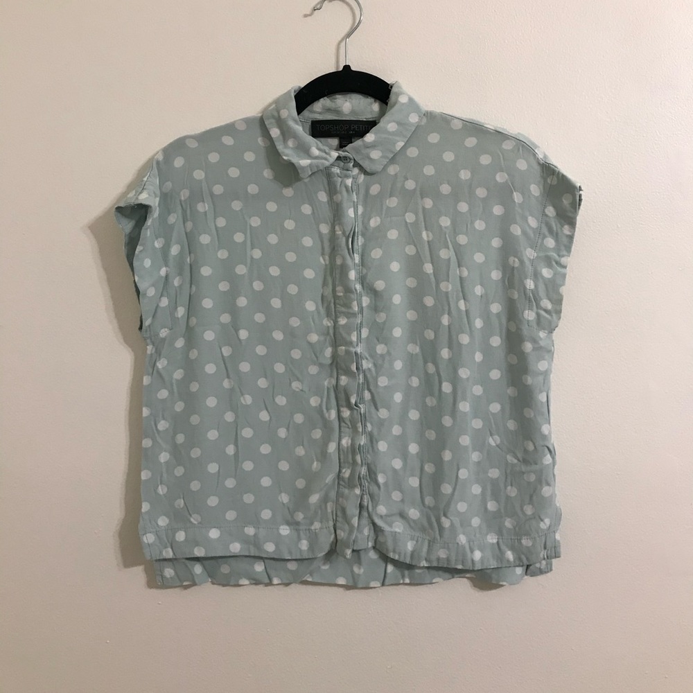 Topshop Mint Blue Blouse